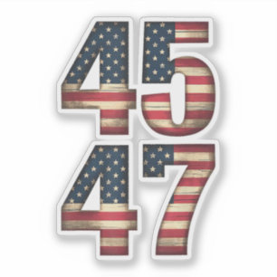 45 47 Donald Trump 2025 Amerikaanse vlag Sticker