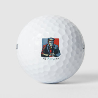 45 47 Donald Trump Anguish 2024 President Retro Golfballen