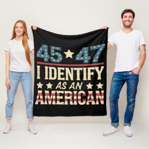 45 47 Ik Identificeer Me Als Een Amerikaanse Vlag  Fleece Deken