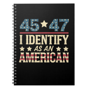 45 47 Ik Identificeer Me Als Een Amerikaanse Vlag Notitieboek