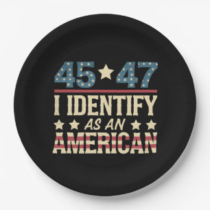 45 47 Ik Identificeer Me Als Een Amerikaanse Vlag Papieren Bordje
