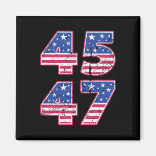 45 47 Patriottische President Trump Tweemaal In Ee Magneet