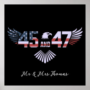 45-47 President 2024 Trump keert terug naar het Wi Poster