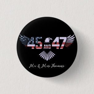 45-47 President 2024 Trump keert terug naar het Wi Ronde Button 3,2 Cm