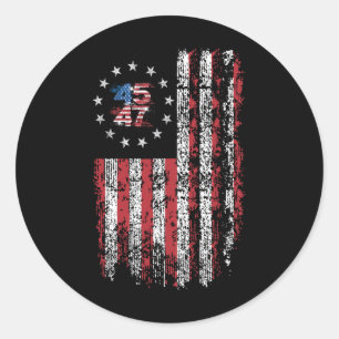 45 47 President 47 Amerikaanse vlag President Dona Ronde Sticker