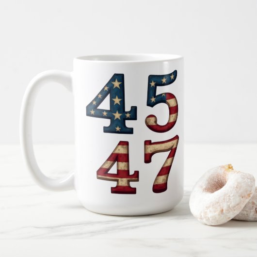45-47 president Trump Koffiemok (Met donut)