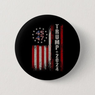 45 47 Trump 2024 Amerikaanse vlag Ronde Button 5,7 Cm