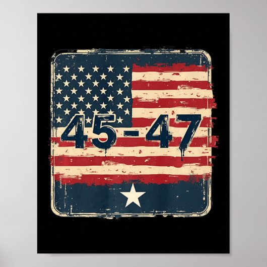 45 47 Trump Amerikaanse vlag Poster (Voorkant)