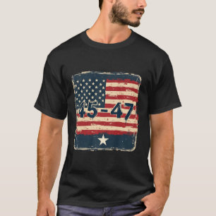 45 47 Trump Amerikaanse vlag T-shirt