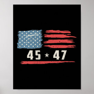 45 47 Trump President Amerikaanse vlag 2025 P Poster