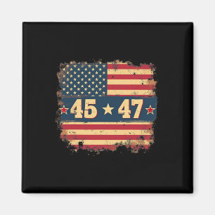 45 47 Trump President  Amerikaanse vlag Magneet