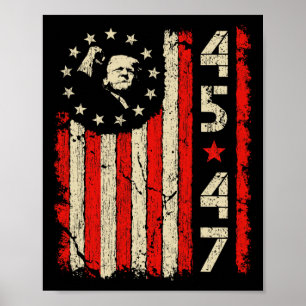 45 47 Trump President Inauguratie Usa Retro Trump Poster
