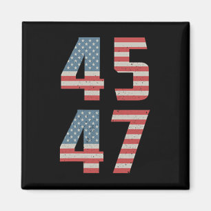 45 47 Trump Retro USA Flag 2024 President Magneet