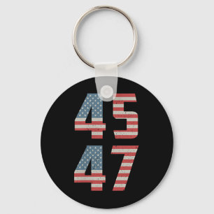 45 47 Trump Retro USA Flag 2025 President Sleutelhanger