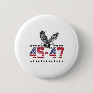 45 - 47 Verenigde Staten Vlag Trump President Inau Ronde Button 5,7 Cm