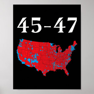 45 47 Verkiezingskaart Trump 2024 Poster