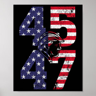 45 47 Wij het volk 2024 staan met Amerikaanse vlag Poster
