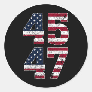 45 47 Wij het volk 2024 staan met Amerikaanse vlag Ronde Sticker