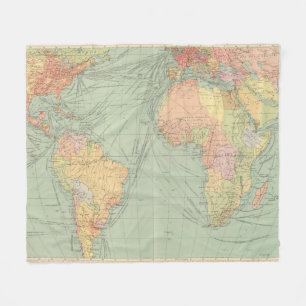 45 communicatielijnen in de Atlantische Oceaan Fleece Deken