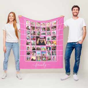 45 Fotocollage Unieke gepersonaliseerde DIY Custom Fleece Deken