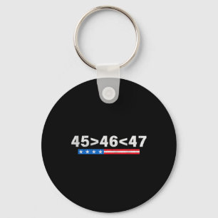 45 is groter dan 46 Fun 47 Amerikaanse vlag Trump Sleutelhanger