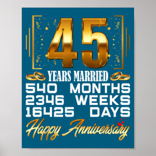 45 jaar getrouwd 45ste trouwdag poster