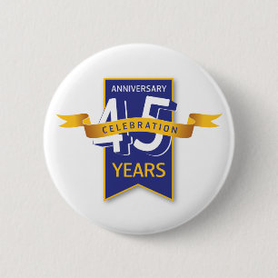 45 Jaar Jubileum Design Ronde Button 5,7 Cm