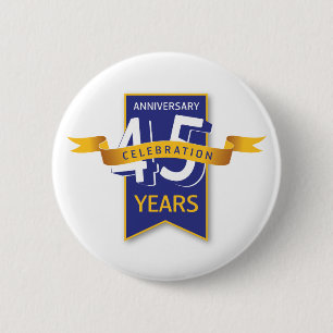 45 jaar Jubileum ontwerpen Ronde Button 5,7 Cm