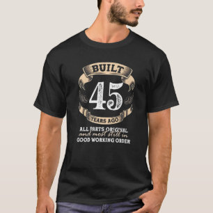 45 jaar oud Alle onderdelen 1977 45e verjaardag T-shirt
