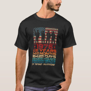 45 Jaar Oud Gift Vintage 1976 45e Verjaardag Veter T-shirt