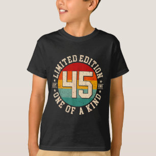 45 jaar oude vintage 1981 gelimiteerde editie 45st t-shirt
