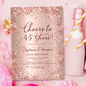 45 jaar Roos Gold 45th Birthday Kaart