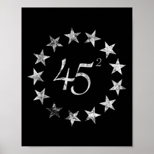 45 kwadraat Trump Betsy Ross vlag 2020 tweede term Poster