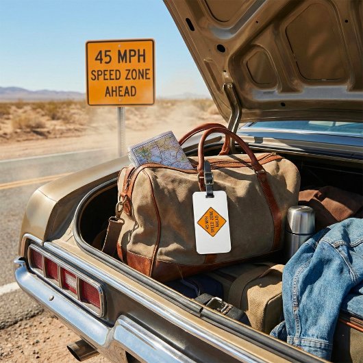 45 MPH Snelheidszone Ahead Custom Traffic Sign Bagagelabel