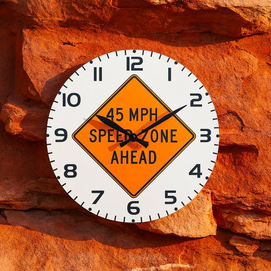 45 MPH Snelheidszone Ahead Custom Traffic Sign Grote Klok