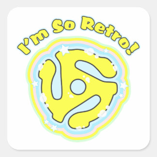 45 RPM-adapter, dus Retro Vierkante Sticker