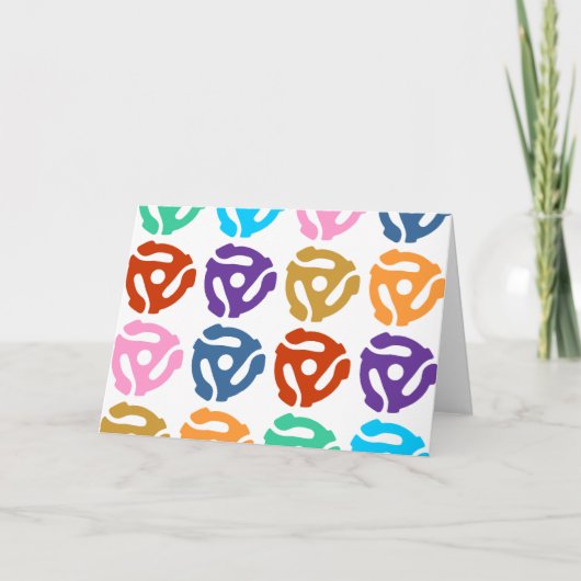 45 RPM Record Adapter Pop Art Kaart (Voorkant)