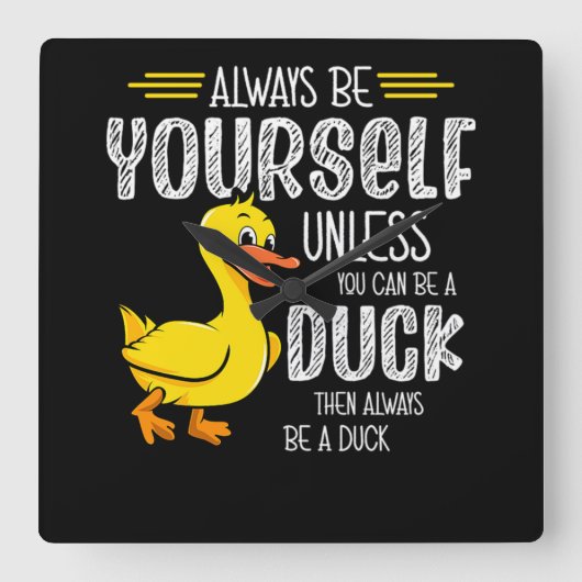 45.Rubbereend voor eenden Vierkante Klok (Voorkant)