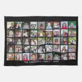 45 Square Photo Collage Grid met tekst - zwart Theedoek (Horizontaal)