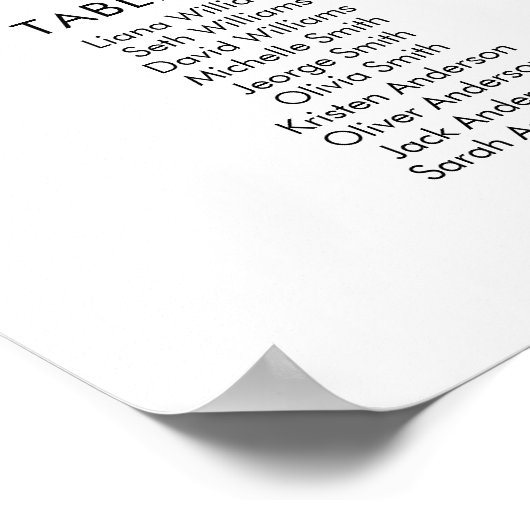 45 Tableaux Grand Bienvenue Plan du tableau de siè (Coin)