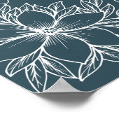 45+ Tables Blue White Floral Wedding Seating Chart Poster (Hoek)