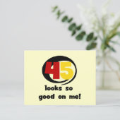 45 Ziet er zo goed uit voor mij T shirten en cadea Briefkaart (Staand voorkant)
