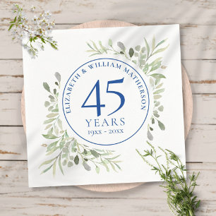 45e 65e bruiloft Jubileum Greenery Waterverf Servet