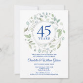 45e 65e bruiloft Jubileum Laurel Greenery Kaart (Voorkant)