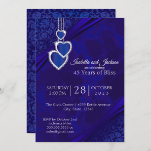 45e / 65e Sapphire Wedding Jubileum Design Kaart