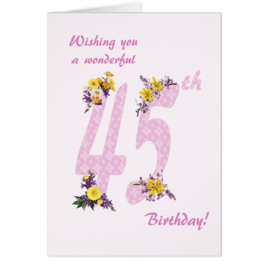 45e anniversaire Fleur numéros décorés (Devant)