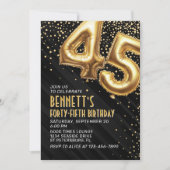 45e anniversaire Gold Black Invitation (Devant)