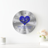 45e anniversaire Horloge VOTRE TEXTE ou garde notr (Maison)
