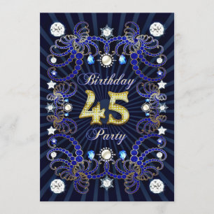 45e anniversaire invitation avec une foule de bijo