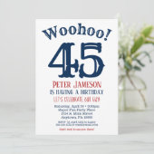 45e anniversaire Invitation Mens Marine Bleu (Debout devant)
